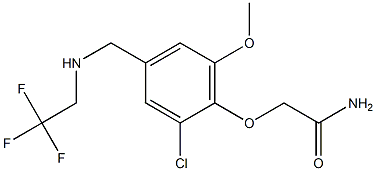 2-(2-chloro-6-methoxy-4-{[(2,2,2-trifluoroethyl)amino]methyl}phenoxy)acetamide Struktur