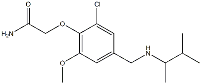 2-(2-chloro-6-methoxy-4-{[(3-methylbutan-2-yl)amino]methyl}phenoxy)acetamide Struktur