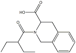 2-(2-ethylbutanoyl)-1,2,3,4-tetrahydroisoquinoline-3-carboxylic acid Struktur