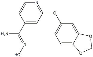 2-(2H-1,3-benzodioxol-5-yloxy)-N'-hydroxypyridine-4-carboximidamide Struktur