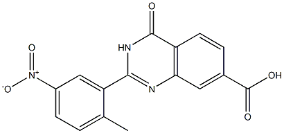 2-(2-methyl-5-nitrophenyl)-4-oxo-3,4-dihydroquinazoline-7-carboxylic acid Struktur