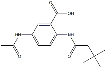 2-(3,3-dimethylbutanamido)-5-acetamidobenzoic acid Struktur