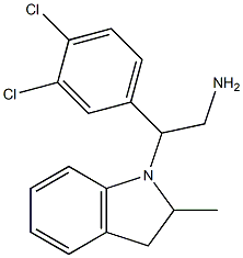 2-(3,4-dichlorophenyl)-2-(2-methyl-2,3-dihydro-1H-indol-1-yl)ethan-1-amine Struktur