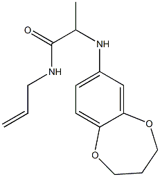 2-(3,4-dihydro-2H-1,5-benzodioxepin-7-ylamino)-N-(prop-2-en-1-yl)propanamide Struktur