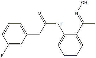 2-(3-fluorophenyl)-N-{2-[(1E)-N-hydroxyethanimidoyl]phenyl}acetamide Struktur