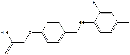 2-(4-{[(2-fluoro-4-methylphenyl)amino]methyl}phenoxy)acetamide Struktur