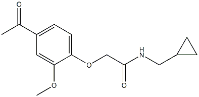 2-(4-acetyl-2-methoxyphenoxy)-N-(cyclopropylmethyl)acetamide Struktur