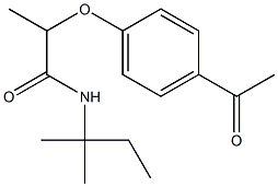 2-(4-acetylphenoxy)-N-(2-methylbutan-2-yl)propanamide Struktur