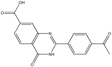 2-(4-acetylphenyl)-4-oxo-3,4-dihydroquinazoline-7-carboxylic acid Struktur