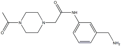 2-(4-acetylpiperazin-1-yl)-N-[3-(aminomethyl)phenyl]acetamide Struktur