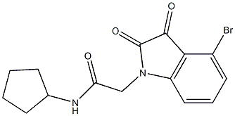 2-(4-bromo-2,3-dioxo-2,3-dihydro-1H-indol-1-yl)-N-cyclopentylacetamide Struktur