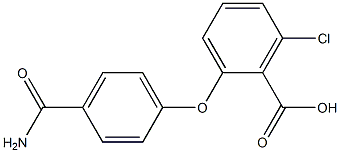 2-(4-carbamoylphenoxy)-6-chlorobenzoic acid Struktur