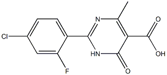 2-(4-chloro-2-fluorophenyl)-4-methyl-6-oxo-1,6-dihydropyrimidine-5-carboxylic acid Struktur