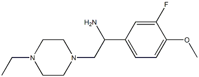 2-(4-ethylpiperazin-1-yl)-1-(3-fluoro-4-methoxyphenyl)ethan-1-amine Struktur