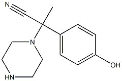 2-(4-hydroxyphenyl)-2-(piperazin-1-yl)propanenitrile Struktur