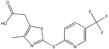 2-(4-methyl-2-{[5-(trifluoromethyl)pyridin-2-yl]sulfanyl}-1,3-thiazol-5-yl)acetic acid Struktur