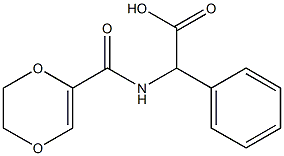 2-(5,6-dihydro-1,4-dioxin-2-ylformamido)-2-phenylacetic acid Struktur