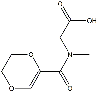 2-(5,6-dihydro-1,4-dioxin-2-yl-N-methylformamido)acetic acid Struktur