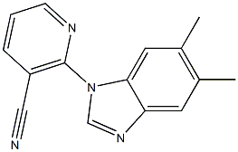 2-(5,6-dimethyl-1H-benzimidazol-1-yl)nicotinonitrile Struktur