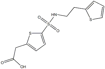 2-(5-{[2-(thiophen-2-yl)ethyl]sulfamoyl}thiophen-2-yl)acetic acid Struktur