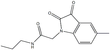 2-(5-methyl-2,3-dioxo-2,3-dihydro-1H-indol-1-yl)-N-propylacetamide Struktur