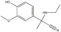 2-(ethylamino)-2-(4-hydroxy-3-methoxyphenyl)propanenitrile Struktur