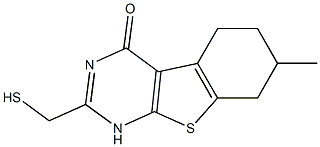 2-(mercaptomethyl)-7-methyl-5,6,7,8-tetrahydro[1]benzothieno[2,3-d]pyrimidin-4(1H)-one Struktur