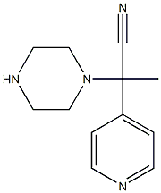 2-(piperazin-1-yl)-2-(pyridin-4-yl)propanenitrile Struktur