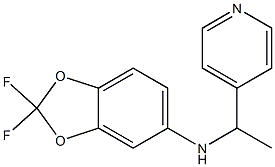 2,2-difluoro-N-[1-(pyridin-4-yl)ethyl]-2H-1,3-benzodioxol-5-amine Struktur