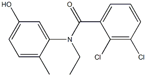 2,3-dichloro-N-ethyl-N-(5-hydroxy-2-methylphenyl)benzamide Struktur