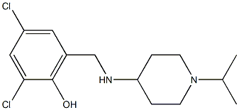 2,4-dichloro-6-({[1-(propan-2-yl)piperidin-4-yl]amino}methyl)phenol Struktur