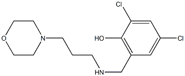 2,4-dichloro-6-({[3-(morpholin-4-yl)propyl]amino}methyl)phenol Struktur