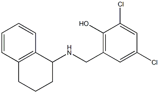 2,4-dichloro-6-[(1,2,3,4-tetrahydronaphthalen-1-ylamino)methyl]phenol Struktur