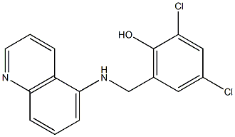 2,4-dichloro-6-[(quinolin-5-ylamino)methyl]phenol Struktur