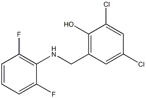 2,4-dichloro-6-{[(2,6-difluorophenyl)amino]methyl}phenol Struktur