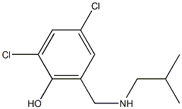 2,4-dichloro-6-{[(2-methylpropyl)amino]methyl}phenol Struktur