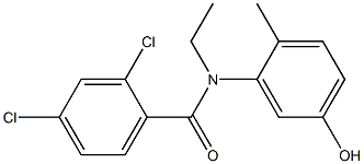 2,4-dichloro-N-ethyl-N-(5-hydroxy-2-methylphenyl)benzamide Struktur