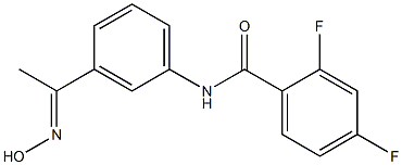 2,4-difluoro-N-{3-[(1E)-N-hydroxyethanimidoyl]phenyl}benzamide Struktur