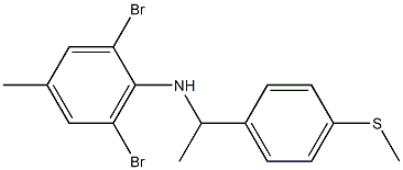 2,6-dibromo-4-methyl-N-{1-[4-(methylsulfanyl)phenyl]ethyl}aniline Struktur