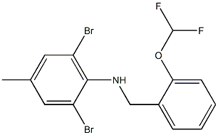 2,6-dibromo-N-{[2-(difluoromethoxy)phenyl]methyl}-4-methylaniline Struktur