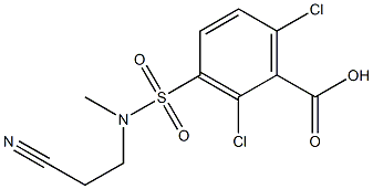 2,6-dichloro-3-[(2-cyanoethyl)(methyl)sulfamoyl]benzoic acid Struktur