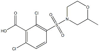 2,6-dichloro-3-[(2-methylmorpholine-4-)sulfonyl]benzoic acid Struktur