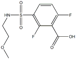 2,6-difluoro-3-[(2-methoxyethyl)sulfamoyl]benzoic acid Struktur