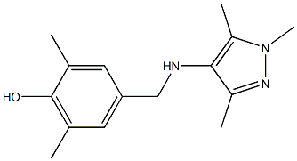 2,6-dimethyl-4-{[(1,3,5-trimethyl-1H-pyrazol-4-yl)amino]methyl}phenol Struktur