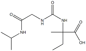 2-[({[2-(isopropylamino)-2-oxoethyl]amino}carbonyl)amino]-2-methylbutanoic acid Struktur