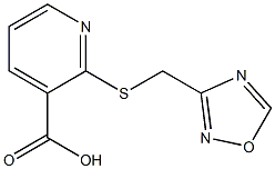 2-[(1,2,4-oxadiazol-3-ylmethyl)sulfanyl]pyridine-3-carboxylic acid Struktur