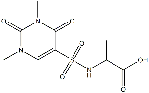 2-[(1,3-dimethyl-2,4-dioxo-1,2,3,4-tetrahydropyrimidine-5-)sulfonamido]propanoic acid Struktur