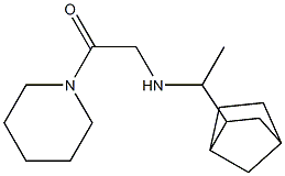 2-[(1-{bicyclo[2.2.1]heptan-2-yl}ethyl)amino]-1-(piperidin-1-yl)ethan-1-one Struktur