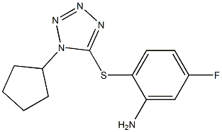 2-[(1-cyclopentyl-1H-1,2,3,4-tetrazol-5-yl)sulfanyl]-5-fluoroaniline Struktur