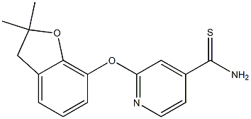 2-[(2,2-dimethyl-2,3-dihydro-1-benzofuran-7-yl)oxy]pyridine-4-carbothioamide Struktur